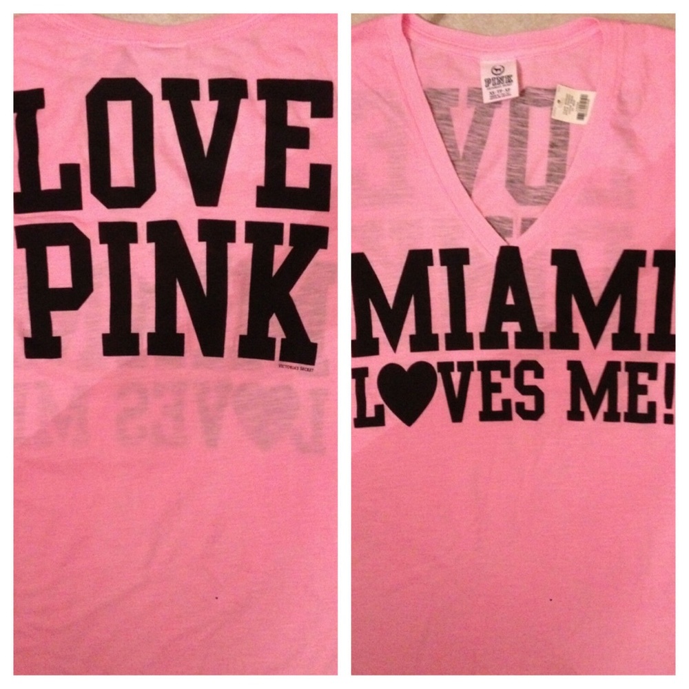 Victoria Secret Pink T-shirt MIAMI Neon cover up